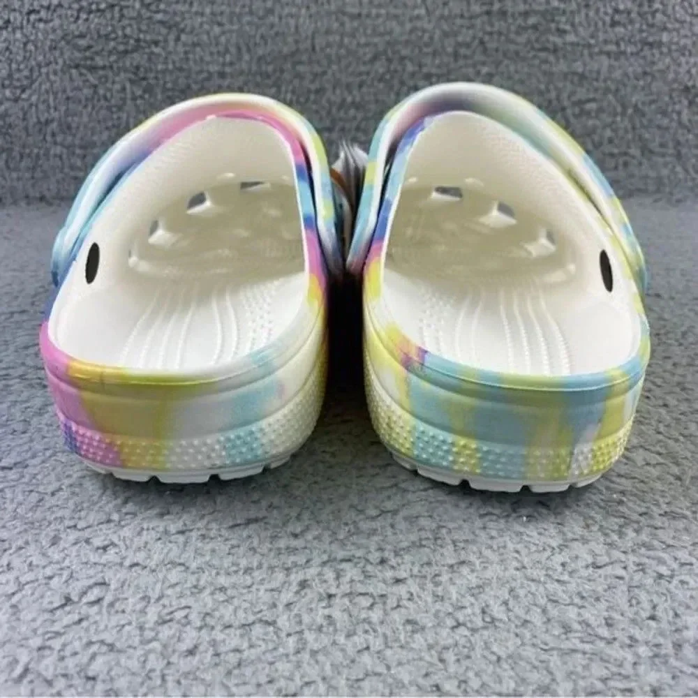 Crocs classic tie-dyed Clogs Graphic Unisex Womens 11 Mens 9‎ White Multi NEW
